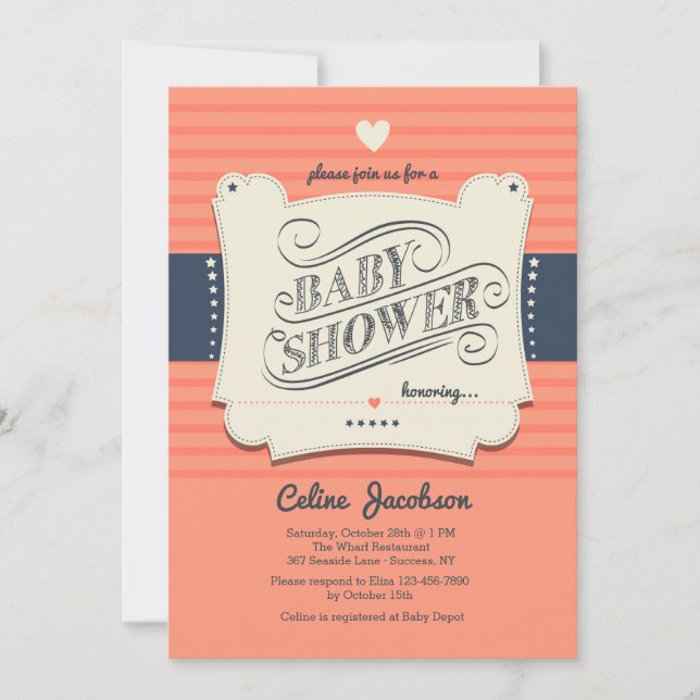 Trendy Baby Shower Invitation (Front)