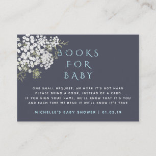 Trendy Baby's Breath Boy Baby Shower Book Request Enclosure Card