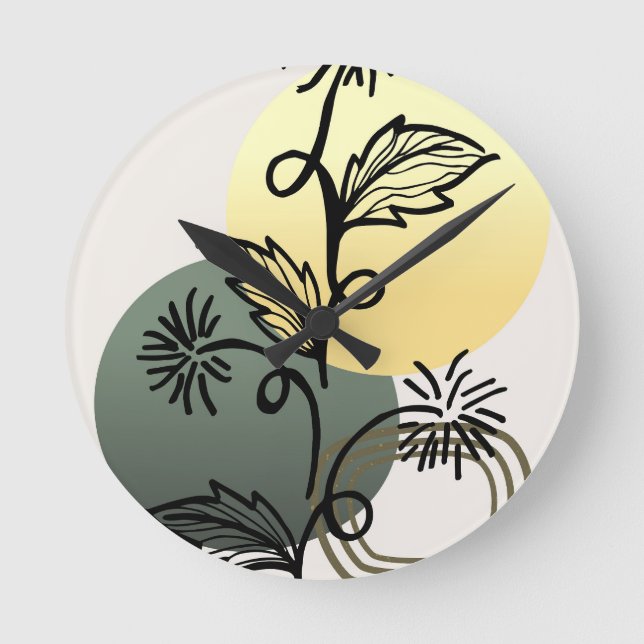 Trendy background design  round clock (Front)