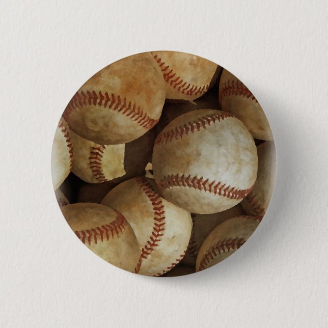Trendy Baseball Artwork 2 Inch Round Button (Front)
