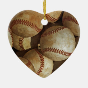 Trendy Baseball Artwork Ceramic Ornament