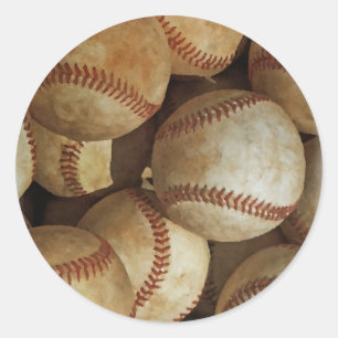 Trendy Baseball Artwork Classic Round Sticker