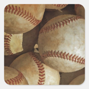 Trendy Baseball Artwork Square Sticker
