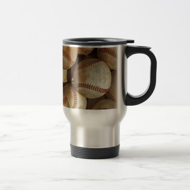 Trendy Baseball Artwork Travel Mug (Right)