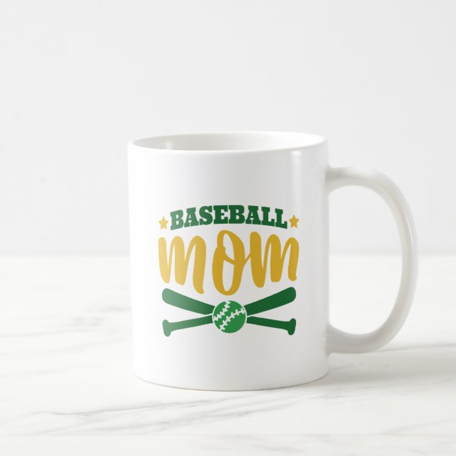 Trendy BASEBALL MOM Graphics Personalized Gift Coffee Mug (Right)