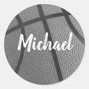 Trendy Basketball Add Your Name Personalized Classic Round Sticker