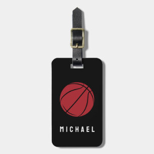 Trendy Basketball  Add Your Name  Personalized     Luggage Tag