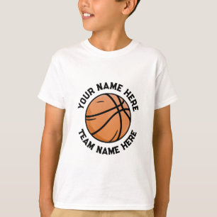 Trendy Basketball Add Your Name Personalized T-Shirt