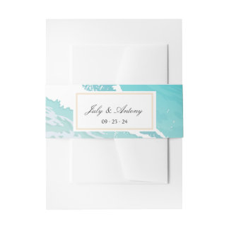 Trendy Beach Decor wedding Invitation Belly Band