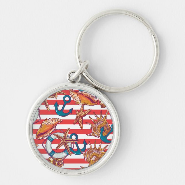Trendy Beach Pattern Keychain (Front)