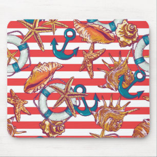 Trendy Beach Pattern Mouse Pad