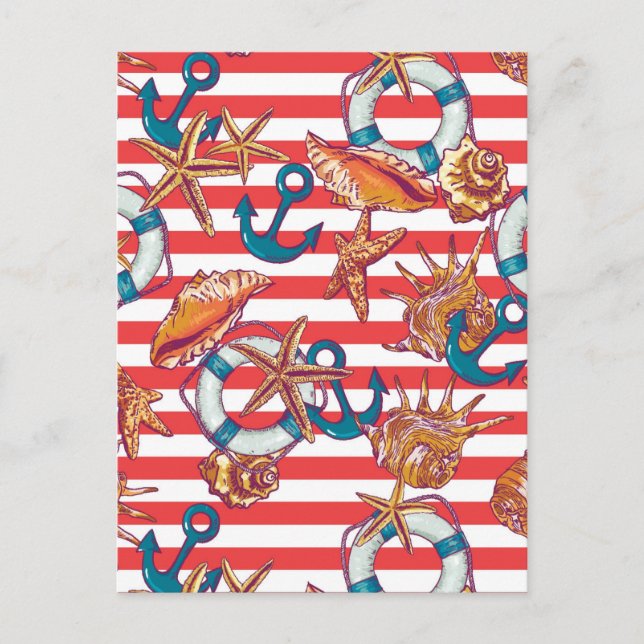 Trendy Beach Pattern Postcard (Front)