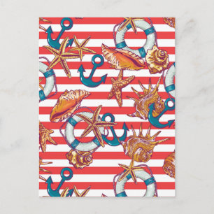 Trendy Beach Pattern Postcard