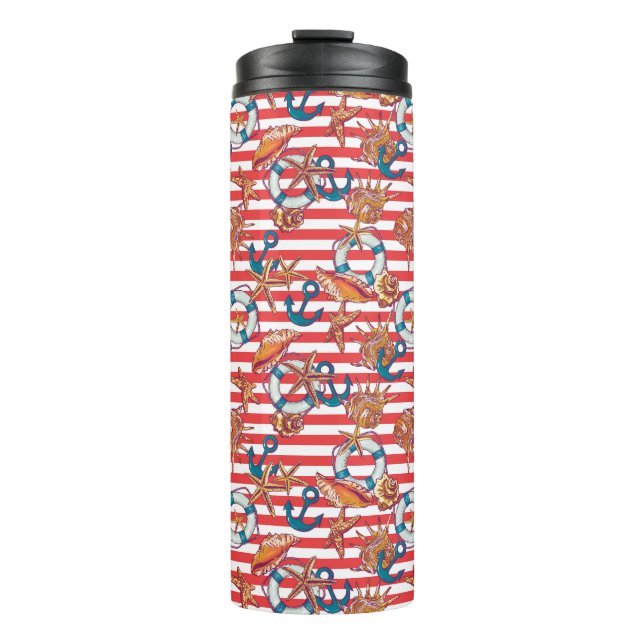 Trendy Beach Pattern Thermal Tumbler (Front)