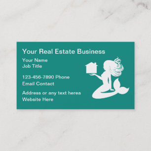 Trendy Beach Theme Real Estate Business Cards