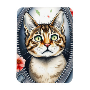 Trendy Beautiful Cute Watercolor Cat Collection Magnet