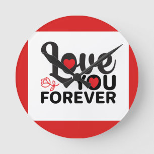 Trendy Beautiful valentine's day Red Wall clock