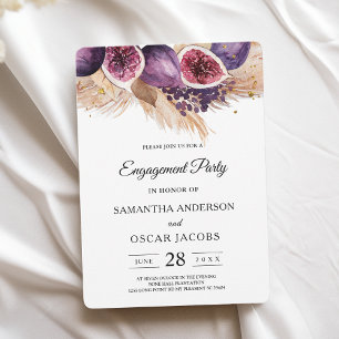 Trendy Beauty Purple Figs & Pampas Invitation