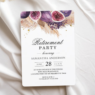 Trendy Beauty Purple Figs & Pampas Invitation