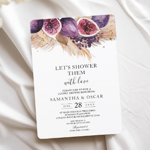 Trendy Beauty Purple Figs & Pampas Invitation
