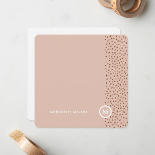 Trendy Beige Monogram with Terracotta Boho Brown  Card