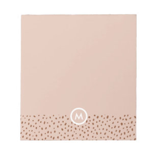 Trendy Beige Monogram with Terracotta Boho Brown  Notepad