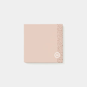 Trendy Beige Monogram with Terracotta Boho Brown Post-it Notes