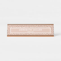 Trendy Beige Name with Terracotta Boho Brown 