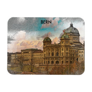 Trendy Bern Switzerland Europe City View Magnet