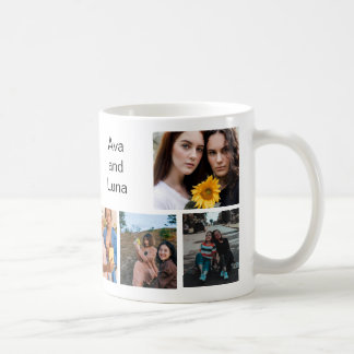 Trendy Best Friends 8 Photo Collage | Name  Coffee Mug
