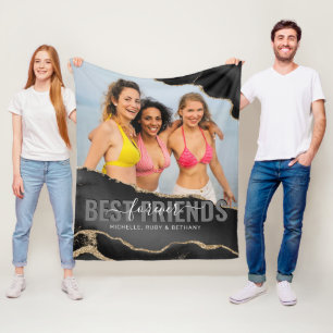 Trendy Best Friends Forever Photo Fleece Blanket