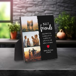 Trendy Best Friends Photo Collage & Quote Plaque<br><div class="desc">Besties are the family we choose,  and they deserve the best! Celebrate your special bond with this trendy 'Best Friends' plaque. Featuring a personalized quote,  space for 3 photos of your choice,  and customizable elements,  it's the perfect gift for any occasion – birthdays,  Christmas,  or just because.</div>