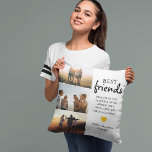 Trendy Best Friends Photo Collage & Quote Throw Pillow<br><div class="desc">Besties are priceless - If your lucky enough to have one, let them know how much they mean to you with this trendy 'Best Friends' pillow. Featuring 3 photographs of your choice, which are easily downloaded from your phone or computer, a bestie quote that can be customized, a cute little...</div>