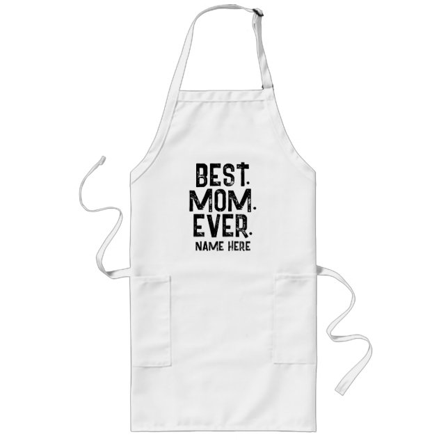 TRENDY BEST MOM EVER BLACK TYPOGRAPHY   LONG APRON (Front)