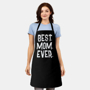 TRENDY BEST MOM EVER WHITE TYPOGRAPHY   APRON