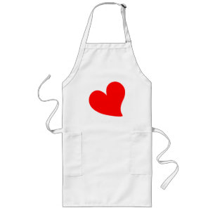 TRENDY BIG RED HEART  ROMANTIC VALENTINE   LONG APRON