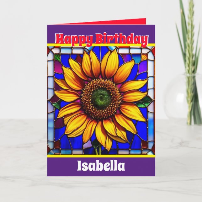 Trendy Big Unique Elegant Sunflower Collection Card (Front)