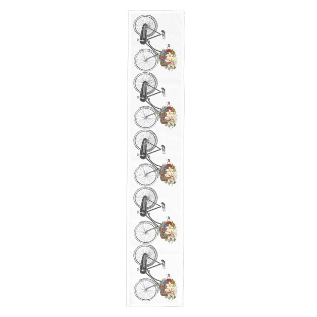 Trendy bike bicycle flower bike table runner (Front)