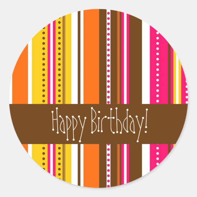 Trendy Birthday Stickers (Front)