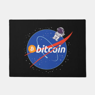 Trendy Bitcoin Astronaut Space Crypto Doormat