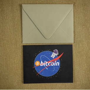 Trendy Bitcoin Astronaut Space Crypto Postcard