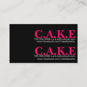 Trendy Black and hot pink cupcake business card