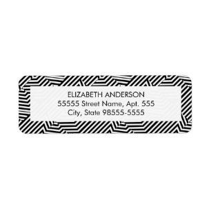 Trendy Black and White Geometry Stripes avec nom