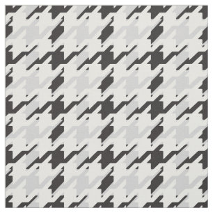 Trendy black and white houndstooth plaid pattern fabric