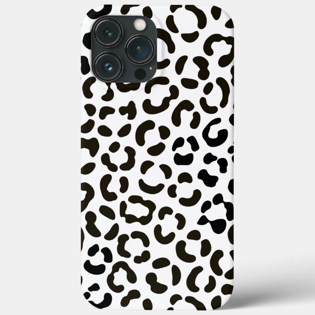 Trendy Black and White Leopard Print Pattern Case-Mate iPhone Case (Back)