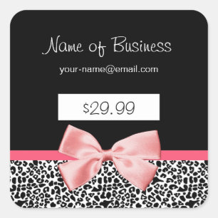 Trendy Black And White Leopard Print Price Tags