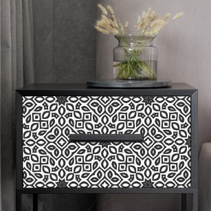 Trendy Black And White Mosaic Geometric Pattern Tissue Paper