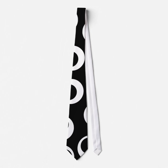 Trendy black and white retro design. Custom Tie (Front)