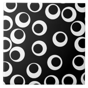 Trendy black and white retro design. tile