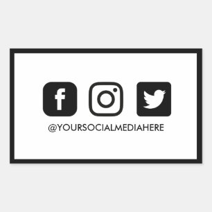 Trendy Black and White Social Media Sticker